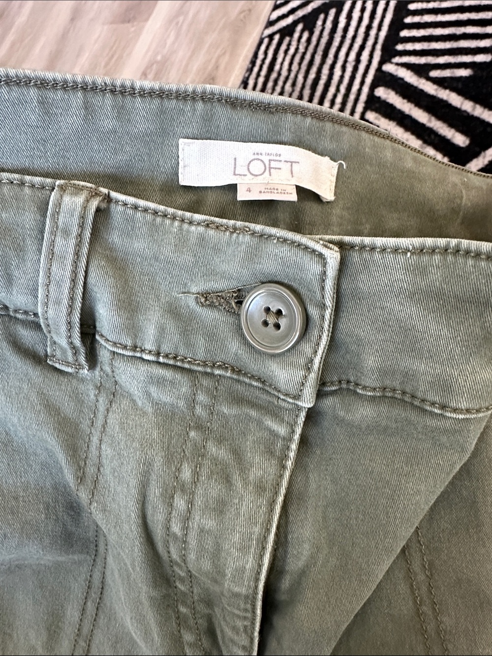 LOFT olive green skinny high rise jeans stretchy soft size 4 - Picture 6 of 7